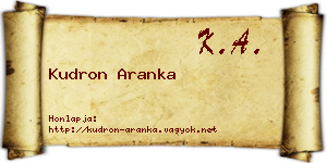 Kudron Aranka névjegykártya